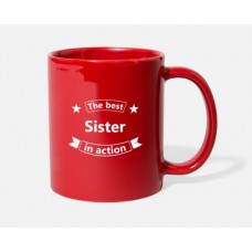 The Best Sister In Action Red Mugs